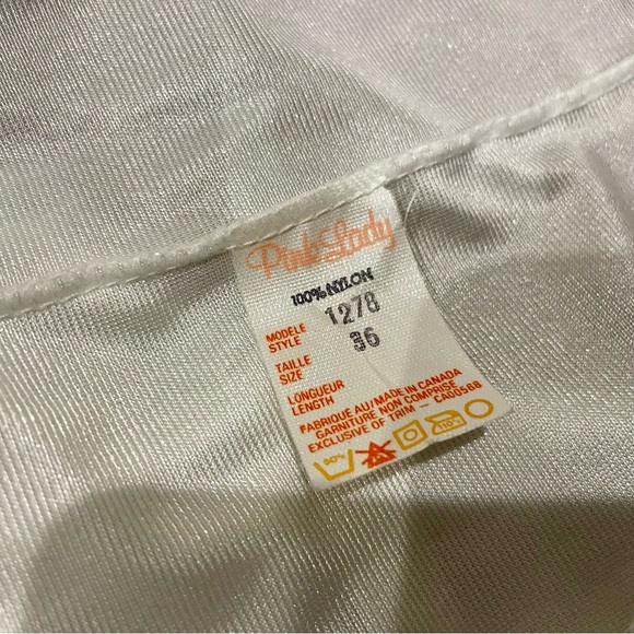 Vintage Pink Lady white nylon teddy bodysuit - Picture 10 of 14